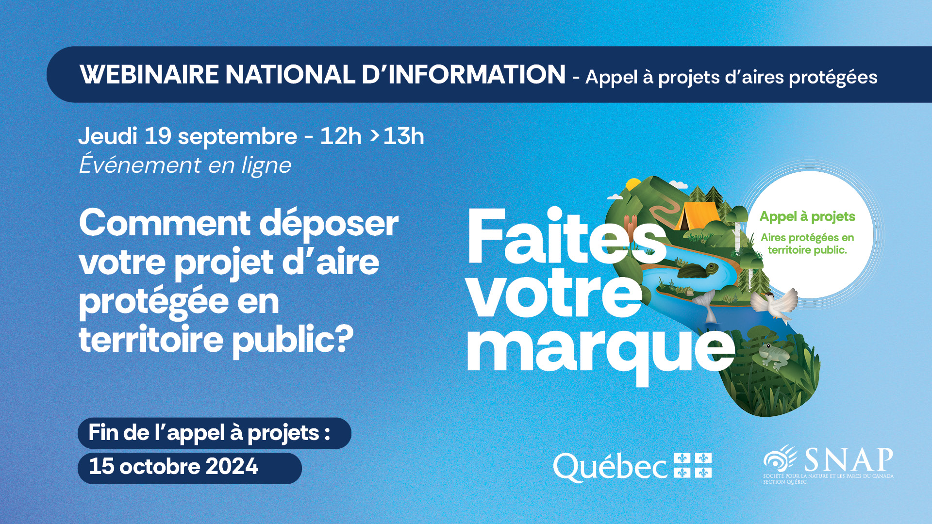 Featured image for “Webinaire national d’information: Appel à projets d’aires protégées en territoire public”