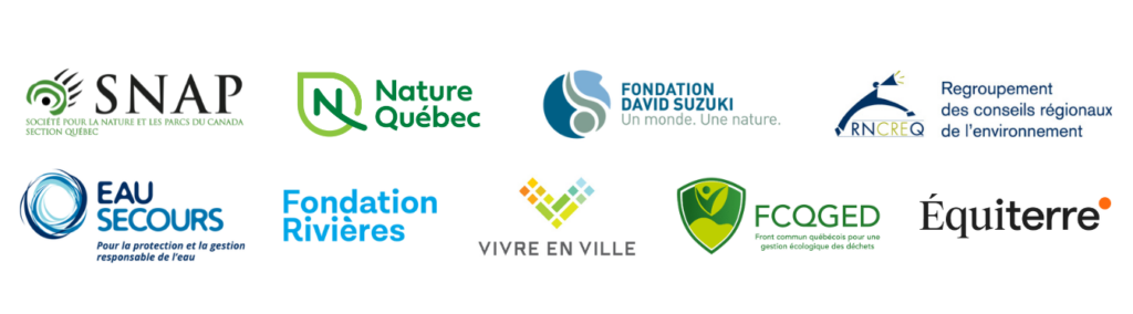 Logos des signataires Les groupes environnementaux dénoncent leur mise à l’écart de la commission parlementaire sur la loi « Q-5 »