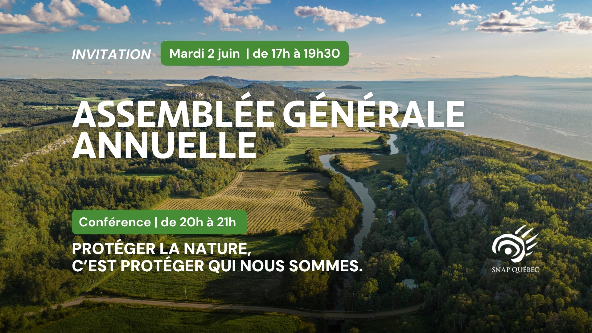 Featured image for “Participez à l’AGA de la SNAP Québec et à la conférence « Protéger la nature, c’est protéger qui nous sommes », le 2 juin prochain!”