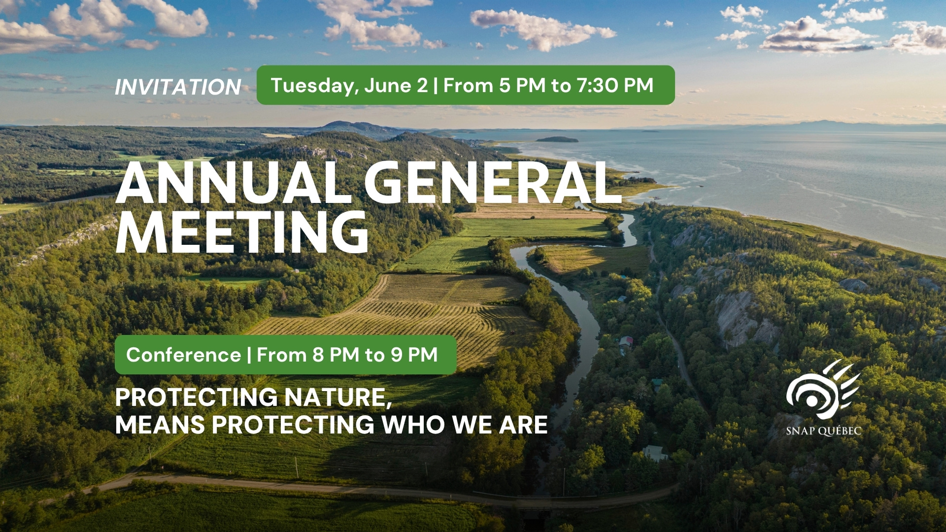 Featured image for “Join us for the SNAP Québec Annual General Meeting and the conference “Protecting Nature Means Protecting Who We Are” on June 2nd!”
